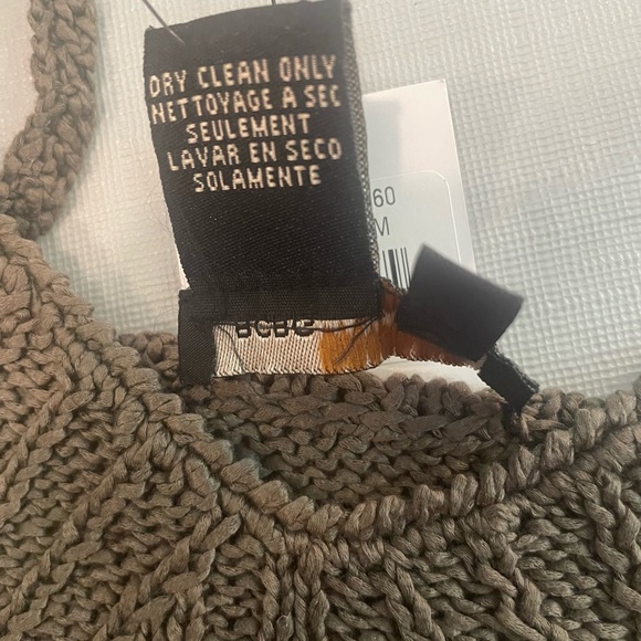 BCBGMAXAZRIA Hand Knit Mossy Brown Cotton Camisole  New with Tags - Picture 5 of 6